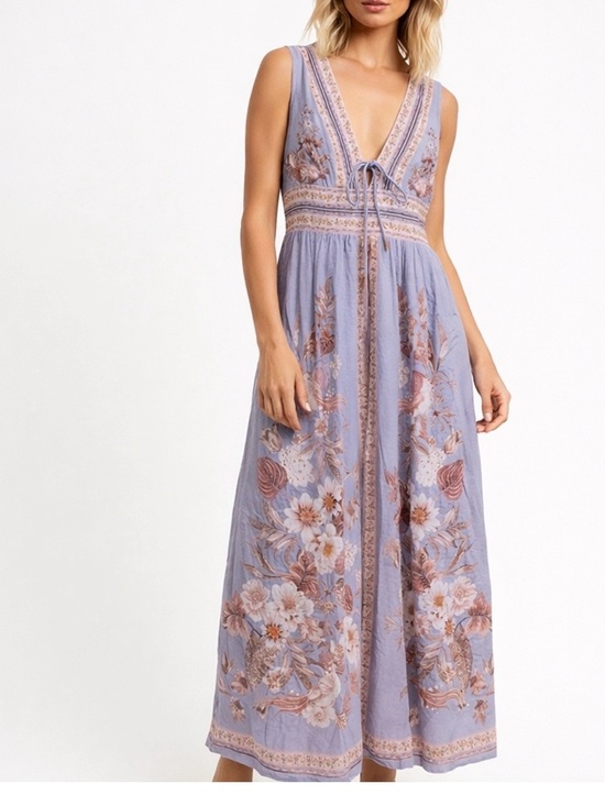 Caroline Constas Dresses & Skirts - Caroline Constas Lilac Floral Tie-Front Maxi Dress